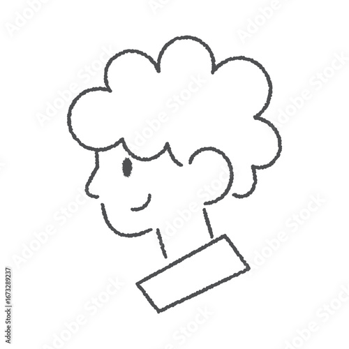横向きのパーマの男性のアイコンイラスト