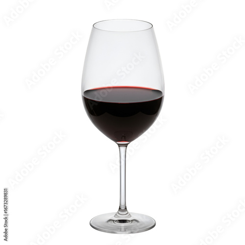 A glass of red wine isolated on transparent background