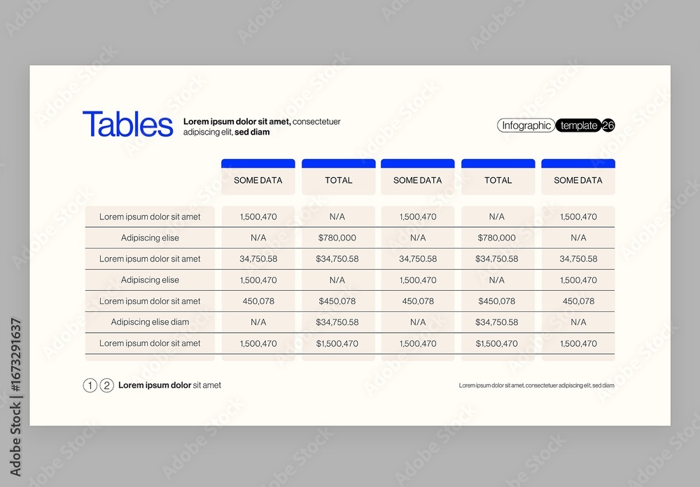 Tables Infographic in Modern Corporate Business Presentation Style ...