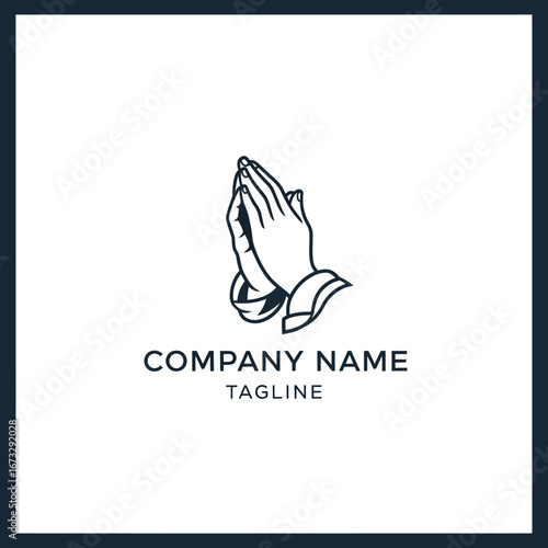 Simple logo depicting hands clasped in prayer, symbolizing faith and devotion.