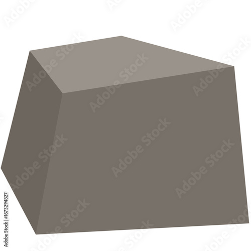 A large rectangular rock illustration with flat top, sharp edges, and minimal design for landscapes or geology resources.