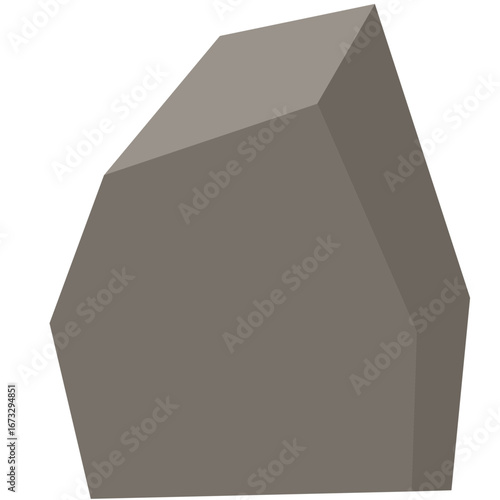 A tall upright rock illustration with sharp geometric edges, minimal style, perfect for natural scenery or geology concepts.
