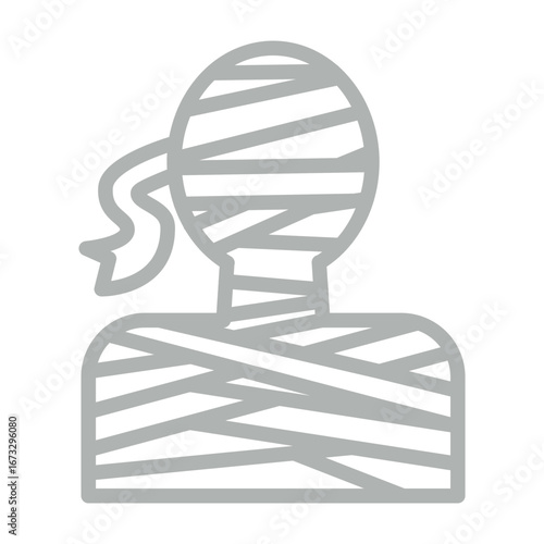 Mummy Vector Line Grey Icon Design