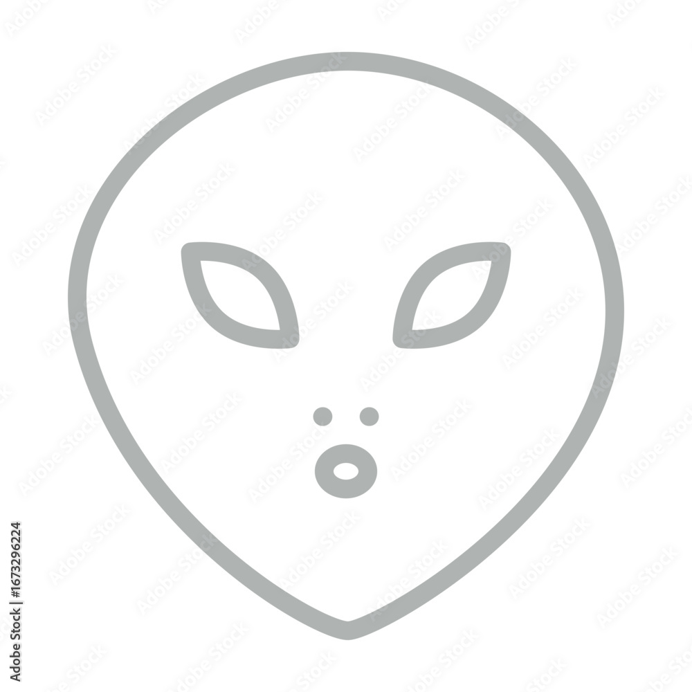 Fototapeta premium Alien Vector Line Grey Icon Design