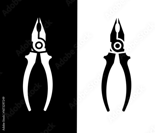 Versatile Pliers Essential Tool on black and white background