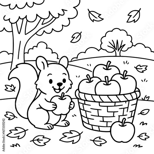 Cute Autumn & Fall Harvest Coloring Pages/book for Kids Ages 4–8 | Fun Printable Farm Scenes with Apples, Pumpkins, Fruits & Seasonal Activities