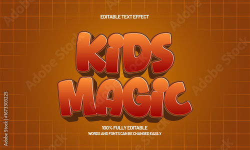 kids magic editable text effect for game