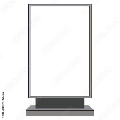 Billboard mockup with blank white screen on stand for advertising