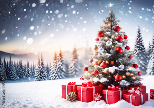 christmas tree with gifts