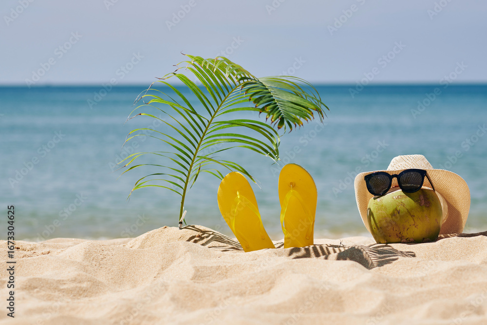 Obraz premium Creative Beach Vacation Travel Concept Art