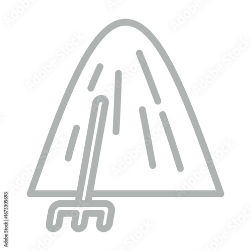 Haystack Vector Line Grey Icon Design