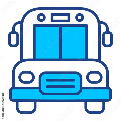 School Bus Bus Simple Vector Icon Collection