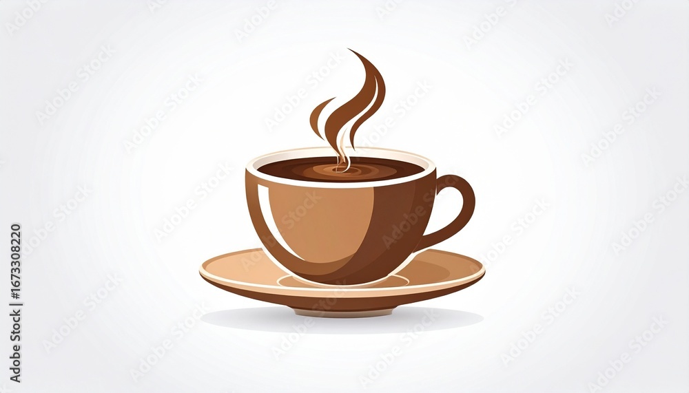 Obraz premium Coffee Cup Logo on White Background