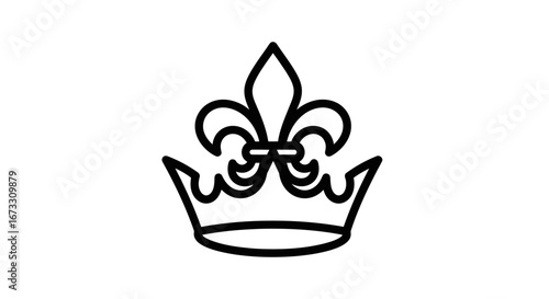 royal crown line art elegant monochrome crown design, king, queen, royalty, symbol