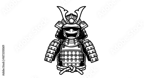 samurai armor illustration japanese warrior, medieval japan, bushido code, ancient