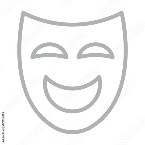 Costume Performer Vector Line Grey Icon Design