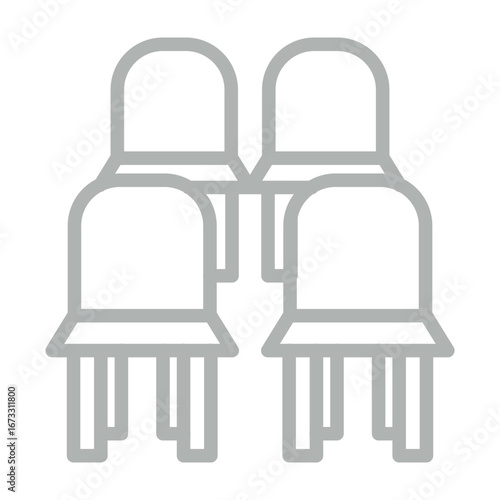 Grandstand Vector Line Grey Icon Design