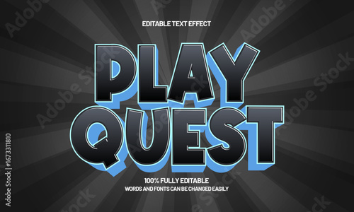 play quest editable text effect for game