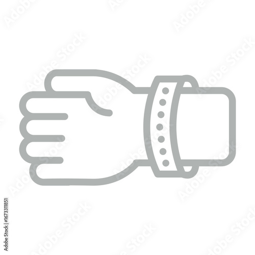 Event Wristband Vector Line Grey Icon Design