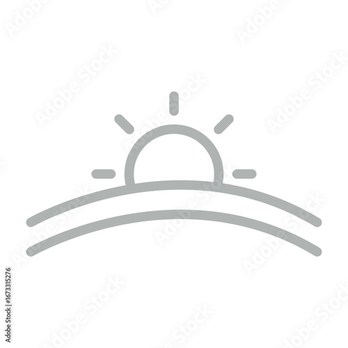 Vibrant Daybreak Vector Line Grey Icon Design
