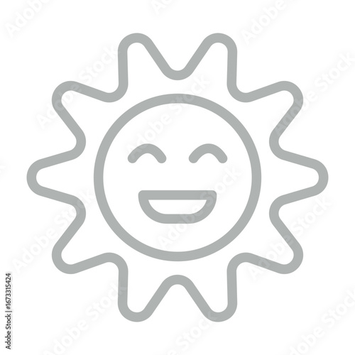 Blissful Radiance Vector Line Grey Icon Design