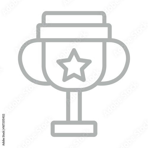 Illuminated Triumph Vector Line Grey Icon Design