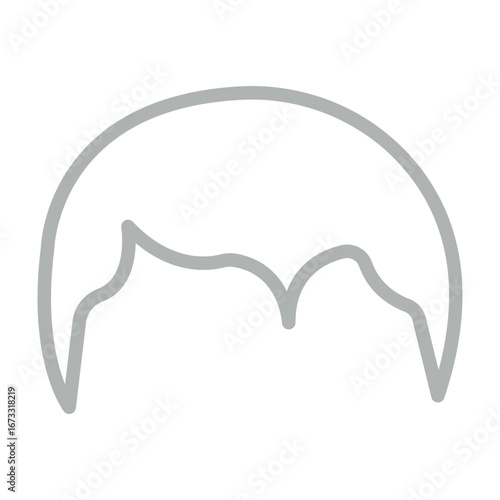 Hair Vector Line Grey Icon Design