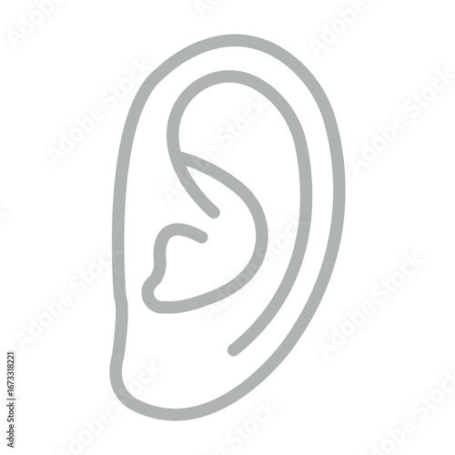 Ears Vector Line Grey Icon Design