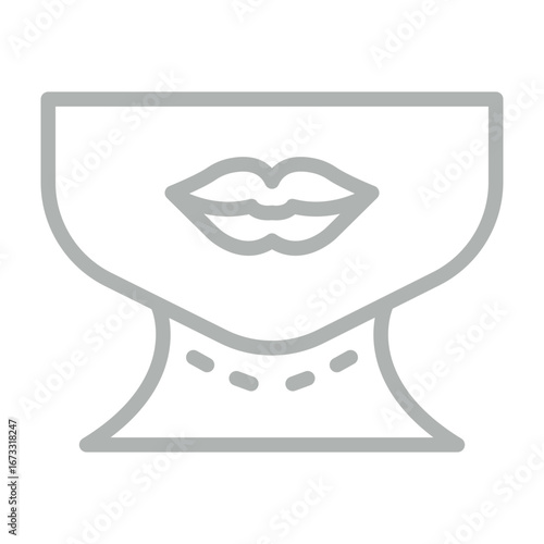 Chin Vector Line Grey Icon Design