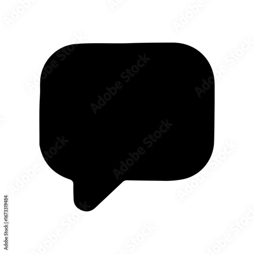 Black speech bubble icon for communication and messaging