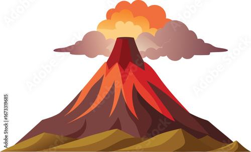 Volcano with smoke