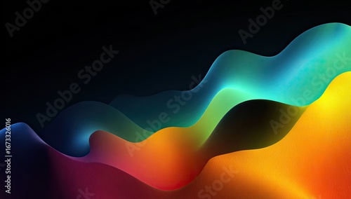 Abstract fluid shapes in vibrant colors