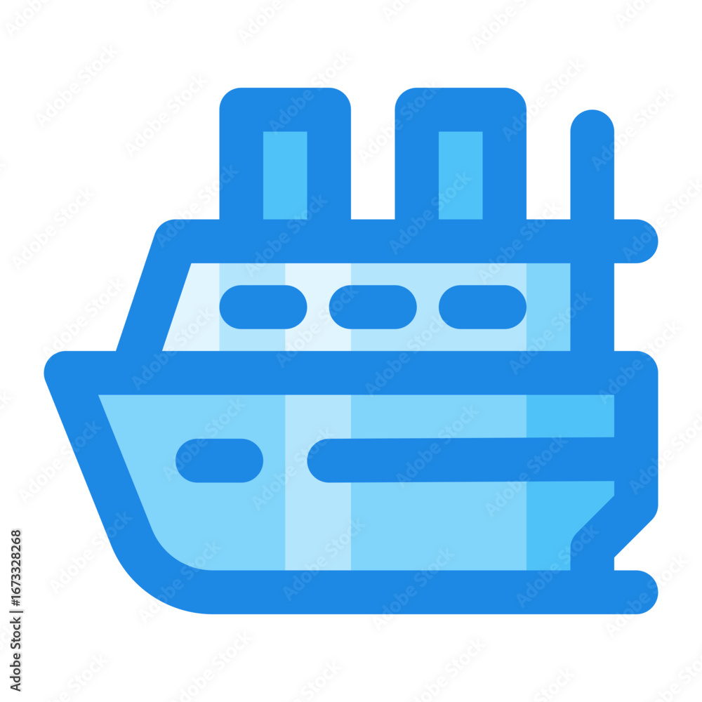 Obraz premium cruise ship blue filled color icon