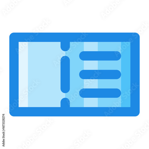boarding pass blue filled color icon