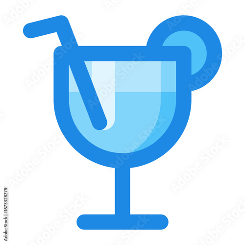 cocktail juice blue filled color icon