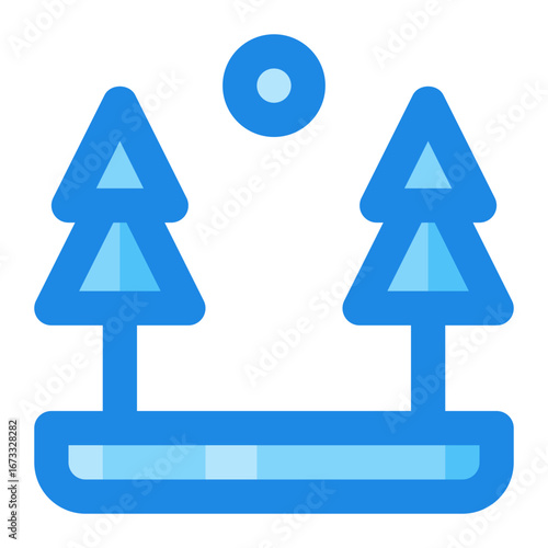 forest blue filled color icon