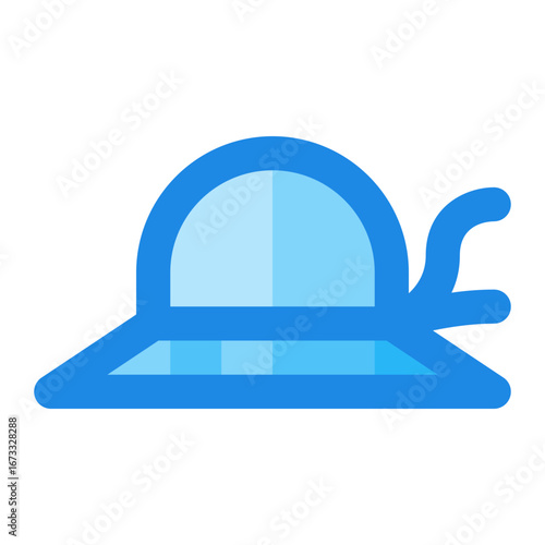 hat blue filled color icon