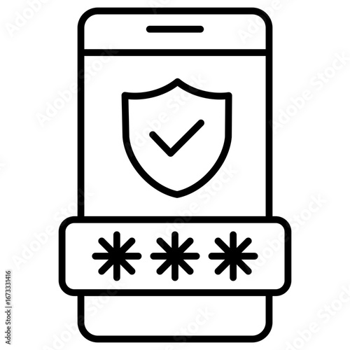 Verification Code Outline Icon