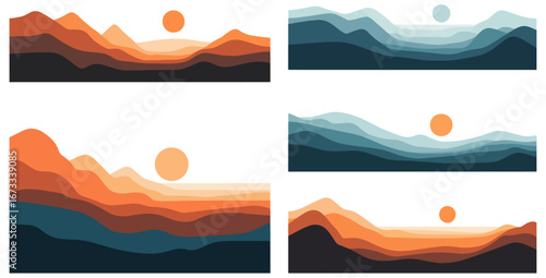 Layered landscape graphics collection