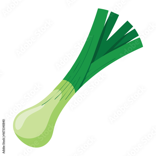 Leek icon in cartoon flat style. Isolated vegetable organic eco bio product from the farm vector illustration perfect for agriculture, eco food, and healthy diet.