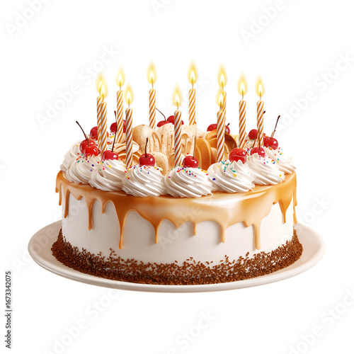Birthday cake with candles