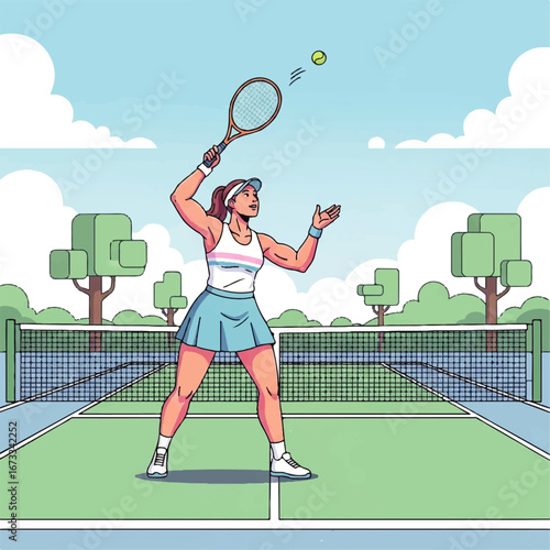 a tennis athlete is practicing