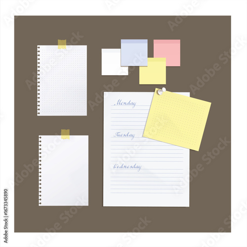 set of note papers