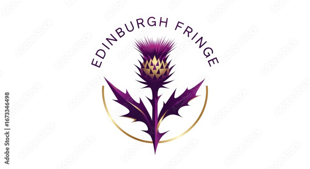 Fototapeta premium Edinburgh Fringe logo with a thistle on white background