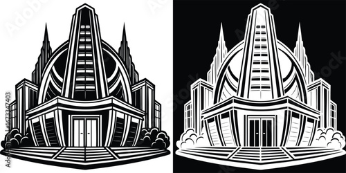 Stunning Art Deco skyscraper evokes grandeur and classic architectural elegance for modern cityscapes