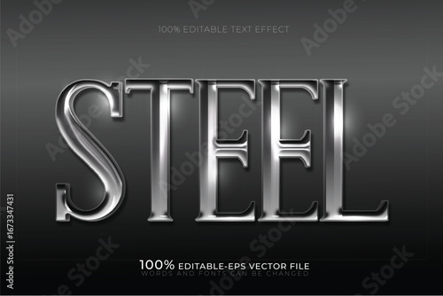 steel metalic silver text effect
