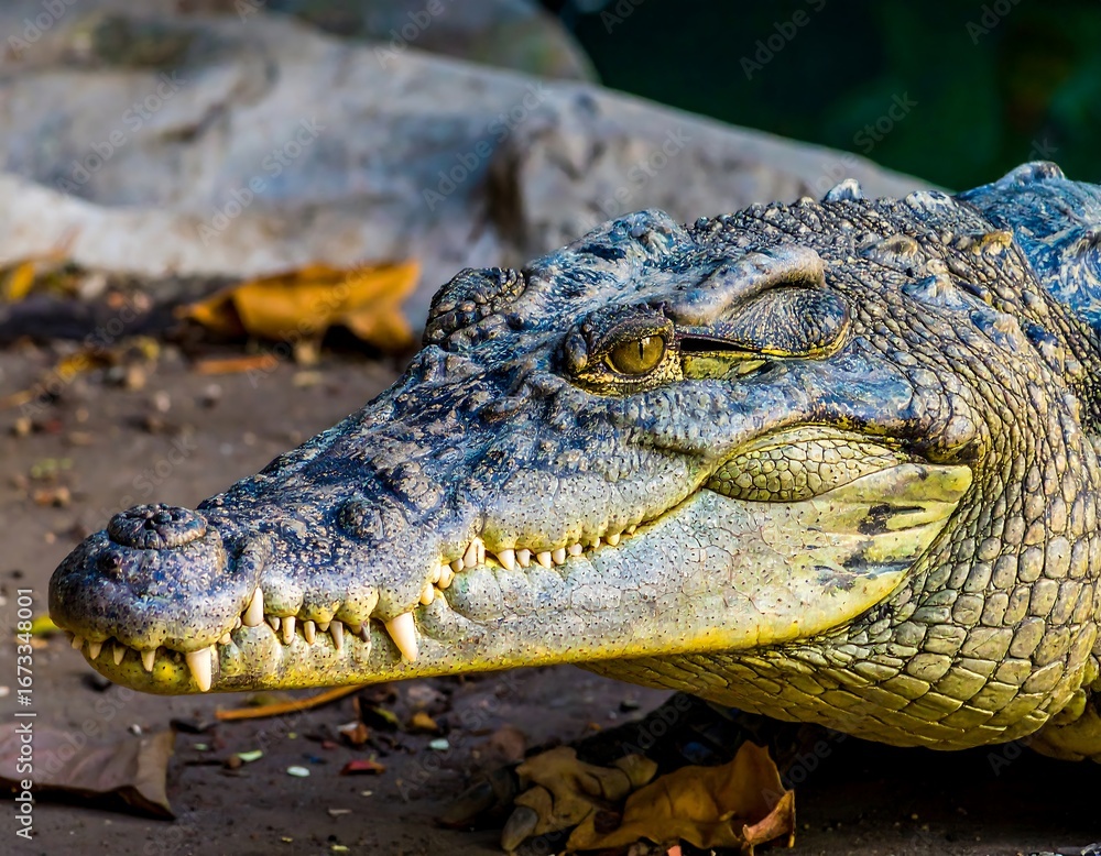 Fototapeta premium Close-up of a crocodile's head (2)