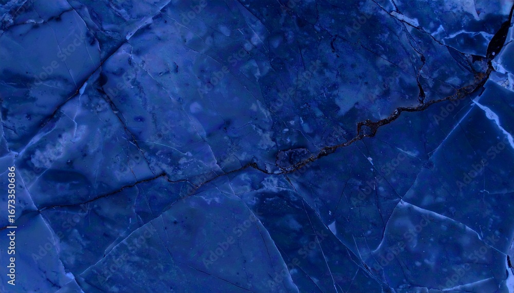 Naklejka premium Deep Blue Cracked Stone Texture - Minimalist Background