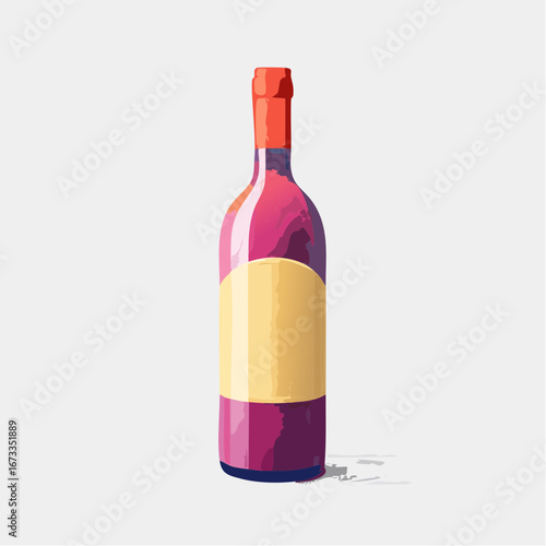 bottle of wine mock up illustration