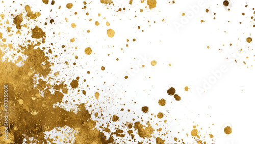 Abstract gold splatter on white and black